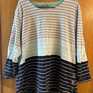 Knit 3/4 length sleeve shirt plus size